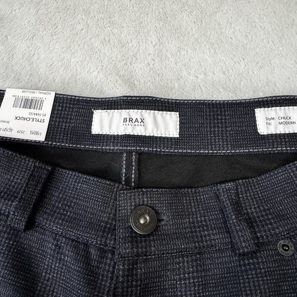 Brax Mens Chuck Modern Fit Blue Check 34/34 NWT Wonderful!!K - Picture 8 of 12